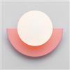 ZHKABEG Lampada da parete/soffitto in vetro sferico, moderna lampada da parete semicircolare Macaron con paralume bianco latte, applique da parete per interni in stile nordico, per camera da letto