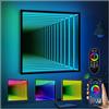 Fablestoryem Lampada a Tunnel a Specchio Infinito,Luce Cangiante,Luce Notturna a Specchio 3D a LED Su Un Lato,Luce Infinita Sensoriale per Casa,Scrivania,Soggiorno,Decorazione per Feste,Square-27.6/70cm
