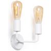 LEDKIA LIGHTING Applique da Parete Metallo 2 Faretti Jayso Bianco E27