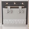 PETTI Artigiani Italiani - Copriforno, Copriforno Elegante, Copriforno Shabby Chic in Tinta Unita con Balza in Pizzo Sangallo e Fiocchi, Copriforno in Cotone, Copriforno 50x42cm Grigio Chiaro