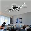 WJYCYN Plafoniera a LED dimmerabile Punti moderni del soffitto Luce del soggiorno Lampada a soffitto con telecomando Illuminazione per il soggiorno Cucina Studio Ufficio Luci Lampadario (L100cm 54W, Nero)