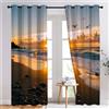 YNIOFU Tende Oscuranti Onde Tramonto Mare Crepuscolo Stampa 3D Tenda Oscurante Finestra Termica Isolante Con Occhielli Per Interni Tende Modern L 60x A 140cm x2