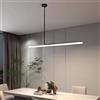 TAOEZXK 48W Dimmerabile Moderno LED Lampadario a Sospensione con Telecomando, Tavolo da Pranzo Lineare Design Cucina Lampada a Sospensione per Sala da Pranzo Soggiorno Ufficio Camera da letto (Nero, 80cm)