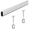 Gedotec Asta Guardaroba Ovale Schrankstange 1500 mm Incl. 2 Pz. Seitenwand-Schrankrohrlager & Spalline Medie per Montaggio Soffitto Acciaio Cromato Schrankstange 30 x 15 mm 1 Set