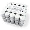 Pritogo - Candeline, colore bianco, durata 8 ore, peso cera 20 g (600 pezzi), dimensioni 25 x 38 mm, in contenitore in alluminio, senza fuliggine, per ristoranti, matrimoni, decorazioni, feste, relax