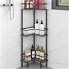 KJHWYXD Mensola Doccia Angolare Senza Forare, Porta Shampoo Sapone Doccia Da Terra, Grande Capacità Scaffale Bagno Per Bagno Cucina(Size:3 Tier,Color:Nero)