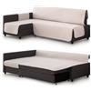 Milica Copridivano trapuntato compatibile con divano angolare letto Friheten di IKEA | Adatto a chaise longue destra o sinistra | Ideale per bambini e animali | Colore: avorio
