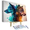 TISHIRON Cornice Dipingi per Numeri Lupo DIY Dipingi per Numeri per Adulti Bambini Animali Kit Dipingi per Numeri su Tela con Pennelli e Pigmento Acrilico per Decorazione da Parete 40 x 50 cm