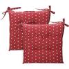 Russo Tessuti 6 Cuscini Sedie Cucina Coprisedia Cuori Pois Imbottiti Laccetti Bordeaux