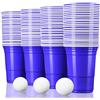 TRESKO® Bicchieri di plastica USA e Getta per Feste | Stile Americano | Ideali per Beer Pong | 470 ml | Confezione da 50 Pezzi + 6 Palline