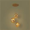 B·LED BARCELONA LED BARCELONA LED Lampadario a Sospensione Triplo in Cristallo Moderno KADNIS - 3 Luci E27, Design Stile Vintage/Industriale per Soggiorno, Camera dei Ragazzi, Ufficio o Ingresso, Oro