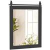 LIFEZEAL Specchio da Parete Rettangolare, 56x76,5cm, Cornice in Legno Massello, Antiesplosione, Alta Definizione, Decorativo, Ingresso, Salotto, Camera da Letto, Bagno, Appende a Muro (nero)