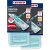 Leifheit Set da due ricambi Panno Super Soft di ricambio per lavapavimenti Profi XL, rivestimento poliestere per la pulizia della casa, pavimenti delicati, Bianco e blu, dimensioni XL 42 cm