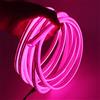 XUNATA 1m Rosa Striscia LED al Neon con Alimentatore, Flessibile, Impermeabile, DC 12V Luci LED 2835 per Esterni, Feste, Decorazione per Feste, Insegne Pubblicitarie