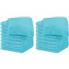 Il Gruppone Passione Casa Set 20 Pezzi Lavette Asciugamani Viso Mani 100% Cotone 490 Gsm 30x30 Cm Bagno Bidet Vari Colori Morbide Assorbenti Asciugamano Spugna Ospite - Turchese - 30x30 cm