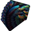 MG Design Set di 8 tovagliette in sughero - Peacock Eye 1 - 30 × 40 cm - resistenti al calore, antiscivolo e facili da pulire, con base in sughero naturale