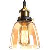 EUBEISAQI Vintage Industrial Metal Ambrato Pendente di Vetro Soffitto dello Schermo Retro della Luce della Lampada