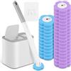BOBASH Scopino Bagno Wc usa e getta, set di scopino per WC monouso, scopino per WC con 30 pezzi di detergente di ricarica, set di scopino per WC per bagno, lavandino, vasca da bagno, pavimento (grigio)