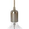 AMARCORDS - Portalampada E27 vintage in metallo edison retro per lampada a sospensione. Stile industrial finitura NICKEL