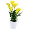 Tecnokit Piante Finte Interno, Piante Artificiali da Esterno realistiche, con vaso incluso, pianta finta, materiale plastico realistico al tatto, adatto per tutti gli ambienti (CALLE 40 CM GIALLO)