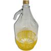 FERROELETTRA Damigiana Vetro 5 Litri con Cesto in Plastica - Ideale per Vino e Conservazione Olio - Tappo a Vite - qualità Made in Italy - Manico Ergonomico