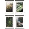 PHOTOLINI Set di 4 cornici per poster 40x60 cm con passe-partout 30x45 cm nero legno MDF, plexiglass infrangibile, da parete, accessori inclusi - per foto, immagini e poster