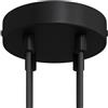 creative cables Kit rosone per lampadario da soffitto (serracavo cilindrico, metallo nero, Ø 120 mm, 4 fori) - Fissaggio a staffa per lampadari e sospensioni multiple