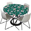 Chickwin-Shop Tovaglia Rotonda Antimacchia, Chickwing Tovaglia da Tavola Impermeabile Lavabile in Lavatrice, Copritavolo Antipolvere per Cucina, Sala da Pranzo - Stampa margherita (Foglia verde,150cm)