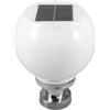 POPETPOP Lampada a Colonna Solare Rotonda LED 200mm Bianca Base Argento per Esterni, Luci Solari Decorative da Giardino ad Alta Luminosità, Alimentazione a Energia Solare, Colore Casuale