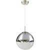 GLOBO Lampadario VARUS nichel opaco, vetro trasparente cromato