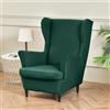 Hixingo 2 Pezzi Copripoltrona con Orecchie Elasticizzato, Colore Solido Copripoltrone Lavabile Copri Poltrona Soggiorno, Copertura Poltrona Universale (Verde,One size)