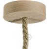 creative cables Kit rosone per lampadario da soffitto (serracavo conico, legno, Ø 120 mm, 1 foro) - Ideale per cavi XL - Fissaggio a staffa per lampadari e sospensioni singole