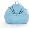 DOTBUY-SHOP Pouf Poltrona a Sacco Gigante,Colore Solido Bean Bag Bambini & Adulti (Senza Imbottitura), Morbido e Accogliente Puffo per Sedersi Poltrona da Lettura per Soggiorno (M,Azzurro)
