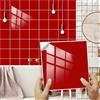 Hixingo Piastrelle Adesive Cucina Bagno Tinta Unita 20 Pezzi Mattonelle Adesive Cucina Piastrelle Bagno Adesivi PVC Pannelli Decorativi per Mobili e Pareti (Rosso,20x20cm)
