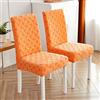 Odot Coprisedie con Schienale 2 4 6 Pezzi, Coprisedia Elasticizzati Copri Sedia da Cucina Rimovibili Jacquard Chic, Rimovibili Copri Sedia per Soggiorno,Cucina,Hotel (2 Pezzi,Arancione)