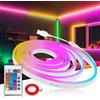 HEGEHE - Striscia LED RGB 5V con controller, flessibile impermeabile IP67, 108 LED/m Striscia neon LED da 3metri CIR85+, 5,5cm tagliabile una volta, decorazione domestica