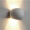 Dopastore Applique da Parete LED Attacco G9 Design Tondo Luce Biemissione Portalampada Moderno in Gesso Verniciabile Per Interni Ingresso Soggiorno