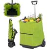 COSTWAY Carrello Spesa Pieghevole in Alluminio, Trolley Spesa con Ruote, Tasche Multiple e Manico Telescopico Regolabile, Capacità 50L, Caricabile fino a 35 kg (Verde)