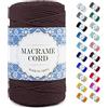 Uiopa Corda Macrame, Filo Macrame Corda Cotone, 4 Fili Cordoncino Cotone Spago Colorata, Cordino per Borse Uncinetto Arazzo da Parete Artigianato Fai Da Te Appendini per Piante