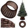 KADAX - Gonna per albero di Natale Ø 46,5 cm in vimini naturale intrecciato, copertura per supporto dell'albero di Natale, custodia per supporto dell'albero di Natale, anello per albero di Natale