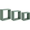 Sanitec Incubo Mensole da Parete, Legno, Verde Acqua Marina, 15.5x35x35 cm, 3 unità