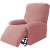 WJHDWYD Elastico 4-Pezzo Copripoltrona Relax Reclinabile 1 Posto, Morbido Jacquard Tessuto Copripoltrona Relax Reclinabile Elettrica Con Tasche(Rosa,1 posto)