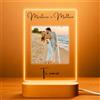 Cristal Plaque Lampada con Foto Personalizzata Coppia - Foto Lampade Personalizzata con Nome e Testo - Lampada Coppia in Acrilico con Base Legno Regalo Anniversario
