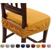 Russo Tessuti Set 6 Cuscini Sedia Coprisedia Imbottiti Vesto Molla Loneta Elastico Tinta Unita-Giallo
