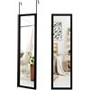 RELAX4LIFE Specchio da Parete a Figura Intera 119 x 33CM, Specchio Rettangolare, da Appendere Sopra la Porta, Specchio Moderno per Camera da Letto, Spogliatoio e Ingresso (Nero)