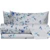 hermet Laura Biagiotti, Set Lenzuola Matrimoniali Cotone, Completo Letto a Fantasia, 100% Cotone, Lenzuolo Sopra + Lenzuolo Con Angoli + Coppia Federe, Xanthe Avio