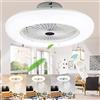 SWANEW 𝐒𝐖𝐀𝐍𝐄𝐖 80W Ventilatore da soffitto da con illuminazione e telecomando, LED Fan Plafoniera con luce ventilatore Velocità del vento regolabile e temperatura di colore con timer 2700K-6500K