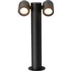 Dopa Lampada da Terra lampione palo paletto Doppio Attacco 2xGU10 Design Moderno con Due Paralumi Orientabili Altezza 44CM Grigio Alluminio IP44 Esterno