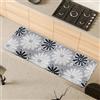 Comart - Tappeto Cucina Malaga - Passatoia 100% PVC - Antimacchia - Antiscivolo - Impermeabile - Tappetino Lavabile in Lavatrice - Corsia Moderna per Cucina e Corridoio - Fiori Neri - 55x170 cm