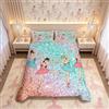 Loussiesd Set copripiumino per balletto, set di biancheria da letto per bambini, ragazzi, ragazze, donne, glitterato, grazioso ballerino, trapunta, 3 pezzi, king size